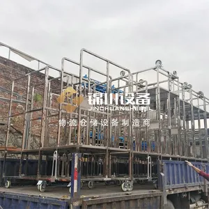 Stainless Steel Trolley, 304 Stainless Steel Material Handling Cart for Food & Pharmaceutical Workshop, Custom Stainless Steel Transfer Trolley thumbnail-3