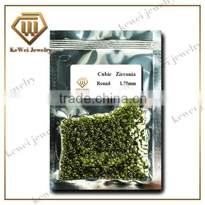 1.75mm Round Brilliant Cut cz Gemstone Olive Green Cubic Zirconia thumbnail-1
