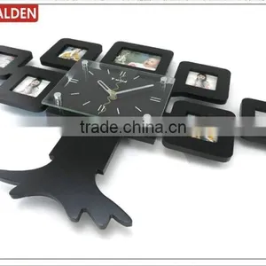 7 Pictures Tree Shaped Decorative Photo Picture Frame Wall Clock thumbnail-2