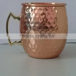 18oz /500ml Copper Tisan Barrel Hammered Copper Moscow Mule Mug/Copper Mug Quality Choice thumbnail-2