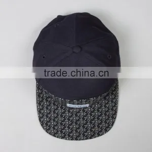 Custom 5 Panel Hat and Camo Flat Peak and Leather Strap Fabric for Summer Hat thumbnail-5