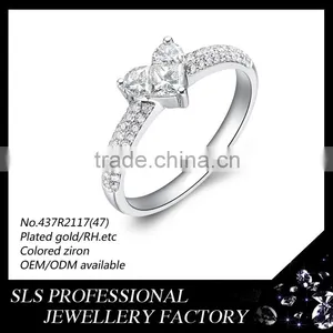 3 Big CZ Setting in Center of Rings With 925 Sterling Silver Jewelry ,high Polished Rings to Engrave Letter You Wanna thumbnail-1