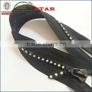 Decorative Plastic Rhinestone Zippers for Handbags thumbnail-1