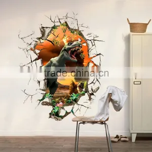 3d Dinosaur Wall Stickers Decals for Kids Rooms Art for Baby Nursery Room Home Decoration Kids Cartoon Poster Christmas Gift thumbnail-4
