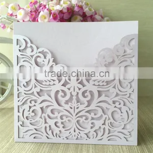 2016 Light Purple Hot-Selling Pocket Laser Cut Wedding Invitation Card,Wholesale Wedding Place Card Cover With Envelope thumbnail-1