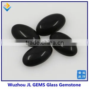 Loose Black Glass Cabochons With Flat Round Glass Cabochon thumbnail-1
