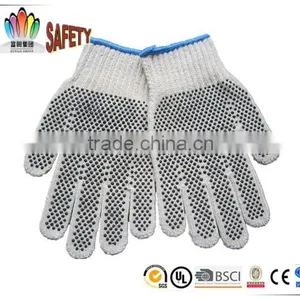 FT SAFETY 7G Poly-cotton Nature White String Knit Gloves With PVC Dots for Safety thumbnail-2