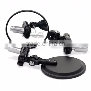 BJ-RM-024B Universal Black CNC Aluminum Foldable Bar End Motorbike Side Mirrors Motorcycle Mirror thumbnail-6