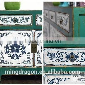 Antique Oriental Furniture-Tibetan Antique Painted Cabinet thumbnail-2