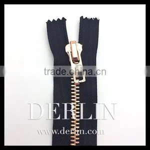 Rose Gold Shiny High Quality Polished Closed-end Metal Zip thumbnail-3
