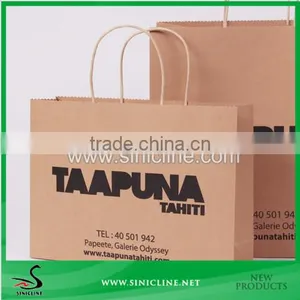 Sinicline Design Cheap Kraft Paper Bag With Black Logo Printed thumbnail-4