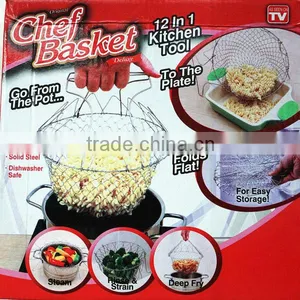 Stainless Steel Collapsible 12 in 1 Fry Basket thumbnail-1
