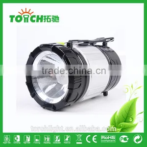 2 in 1 High Power Lantern Light&LED Flashlight Solar Rechargeable Camping Lamp Black Silver Portable Camp Light Outdoor Lighting thumbnail-2