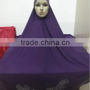 H302 New Style Big Size Hijab With Stones,no Stiff on Front,pray Hijab thumbnail-4