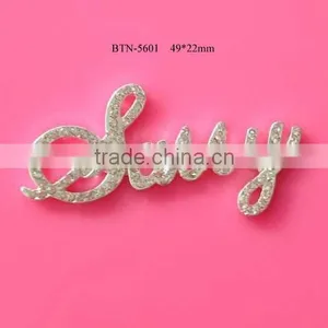 Hot Selling Factory Price Letter Sassy Rhinestone Button in Stock (btn-5601) thumbnail-1