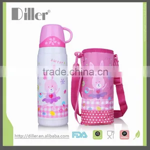 Cartoon Double Wall Water Bottle Children Vacuum Thermos Flask With 2 Cups thumbnail-1
