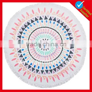 Inexpensive Custom Design Hot Sell Cotton Round Beach Towel Supplier's Choice thumbnail-1