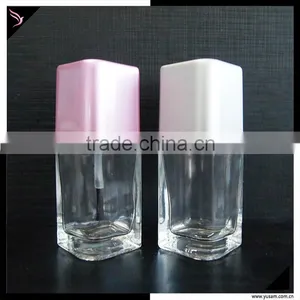 Square Glass Nail Polish Glass Bottle With Caps and Brushes thumbnail-2
