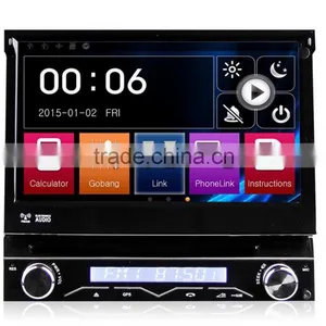 Winmark 7 Inch 1 Din Car Navi DVD Player Stereo With Motorized Retractable Monitor GPS Bluetooth Radio Mirror-Link Universal thumbnail-1
