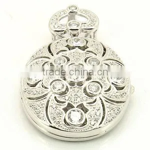 Rhodium Plated CZ Pendant thumbnail-1