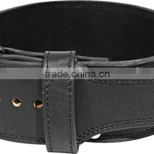 HEAVY DUTY LEATHER WEIGHT LIFTING TRAINING POWER BODY BUILDING GYM BELT FINEST LEATHER thumbnail-2
