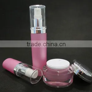 Oval Shaped Acrylic Cream Jar and Lotion Pump Bottle for Cosmetic Packaging thumbnail-1