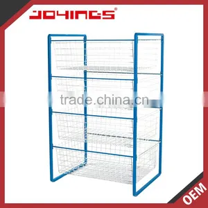 4 Sliding Basket Powder Coating Chrome Wire Shelving thumbnail-1