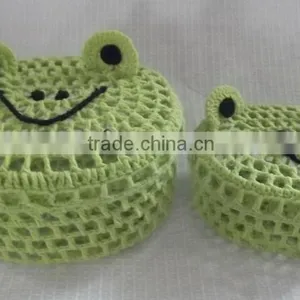 Crochet Animal Molded Basket - Frog thumbnail-2