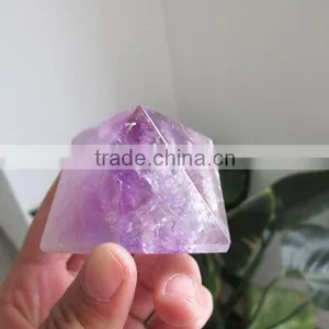 Hot Sale Natural Amethyst Crystal Pyramid  Energy Purple Rock Crystal Gift&Decorate thumbnail-1
