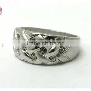 Crystal Andmesh Pattern Metal Ring thumbnail-1