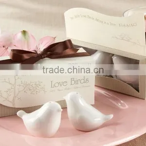 Love Birds Salt & Pepper Ceramic Shakers Wedding Favors thumbnail-1