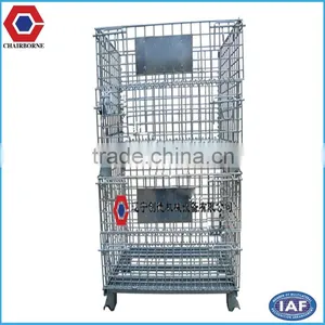 Direct Manufacturer Supply Stackable and Foldable Storage Euro Steel Mesh Crates thumbnail-1
