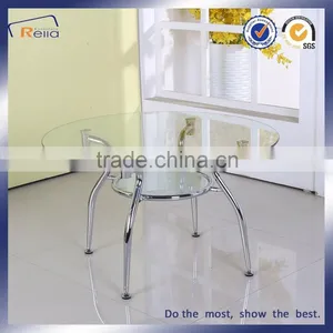 CLEAR GLASS CHROME BASE RESTAURANT WHOLESALE DINING TABLE thumbnail-6