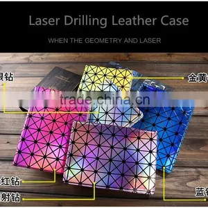 For IPad Mini Sleeve Leather Case Laser Drilling Flip Stand Cover Wallet Case thumbnail-1