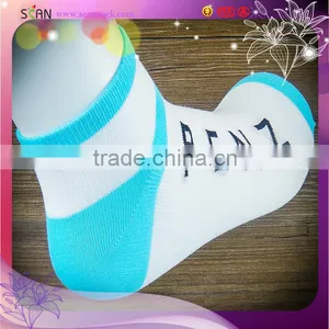 Hot Seller Cartoon Cotton Blue/white Socks Tight Ankle With Letter"PENZ" for Teenage thumbnail-2