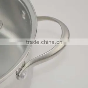 Popular Modern Kitchen Cabinet Item Tri-ply Cookware Set With Cast Stainless Steel Handle thumbnail-6