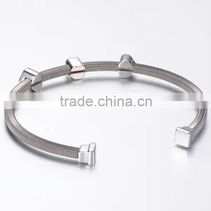 New Products 2016 Heart 316l Stainless Steel Bracelet Girls Inlay Zircon Crystal Beads Bangle Fashion Custume Jewelry for Women thumbnail-3