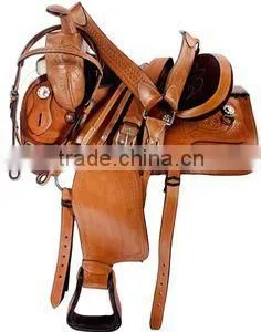 2016 Custom Trail Saddle - Leather Trail Western Saddle/hand Carved Western Saddle thumbnail-1