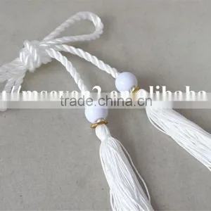 100% Polyester Tassels in White Color Long Tassels for Clothing thumbnail-5