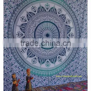 Printed Art Single Dorm Bed Cover Manufacturing Tapestries Bed Sheet Cotton Tapestry Twin Bedspread thumbnail-1