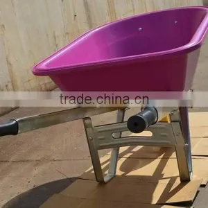 Commercial Pink Poly Tray Wheelbarrow With Single Wheel thumbnail-6