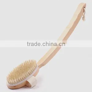 Separable Long Handle Wooden Bath Brsh,back Cleaning Brush thumbnail-1