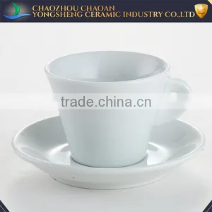 White Ceramic Espresso Cup Set Coffee Cup and Sauser Customized Logo thumbnail-5