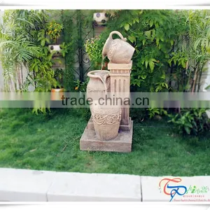 Three Urn Jar Water Feature Led Light Fountain thumbnail-4