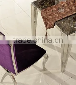 TH383 Stainless Steel Tempered Glass Modern Dining Table thumbnail-3