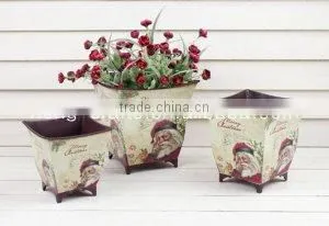 Antique Metal Square Pots Christmas Decoration Sale thumbnail-1