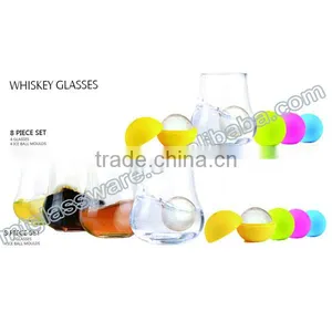 Heavy Square Base Whiskey Glass With Whiskey Stone thumbnail-3