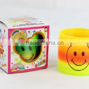 High Quality Colorful Plastic Rainbow Spring With Smile Face/magic Rainbow Circle thumbnail-1