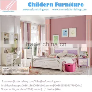 MJ663# New Luxury Lavender White Bedroom Set Wooden Children Kids Lady Girl Single Queen Bedroom Set thumbnail-1