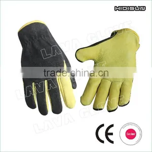 2017 Industry Golden Yellow Goat Leather Safety Glove thumbnail-1